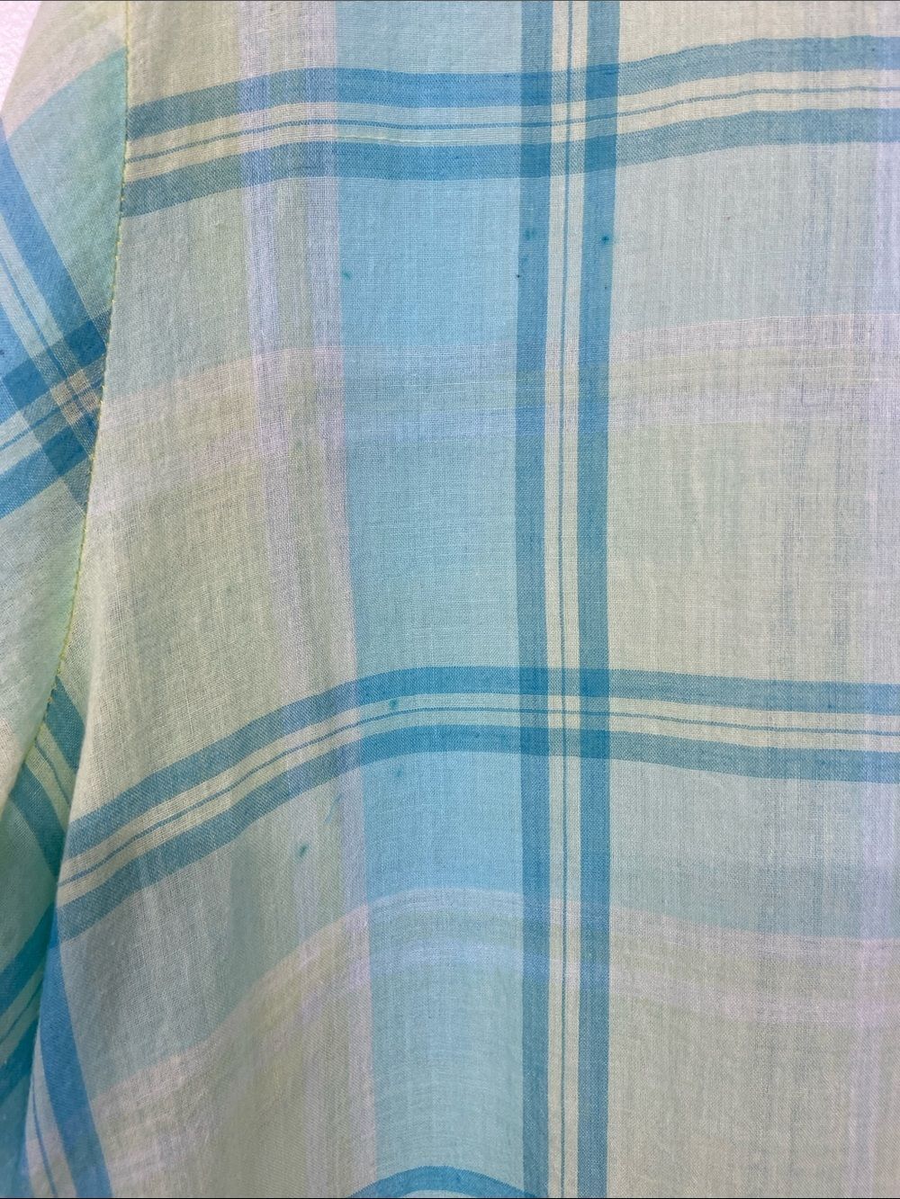 Coldwater Creek Blue Yellow Sheer 100% Cotton Tunic 2X - Picture 7 of 7